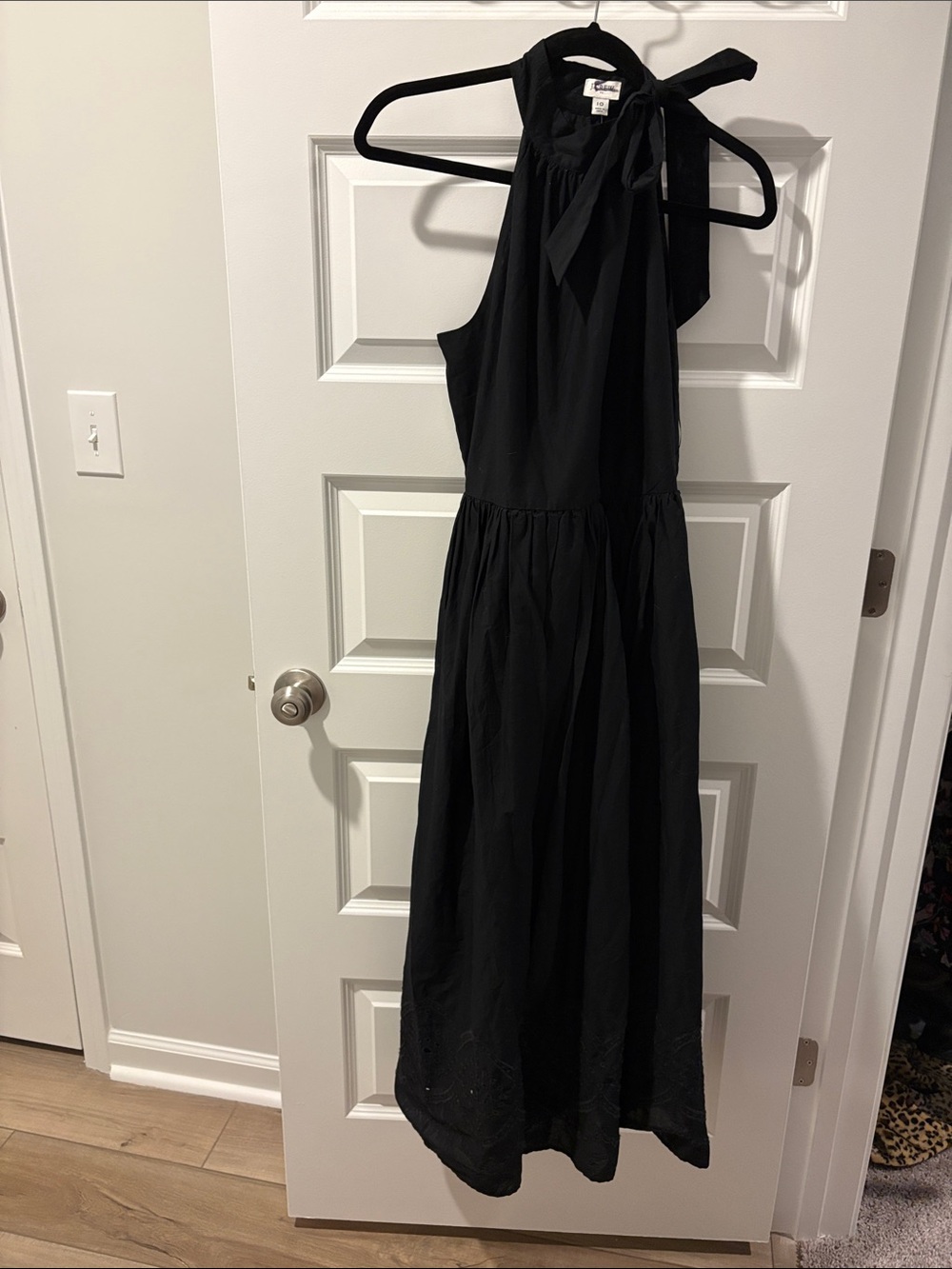 J. Crew Factory Black Halter Tie Maxi Dress